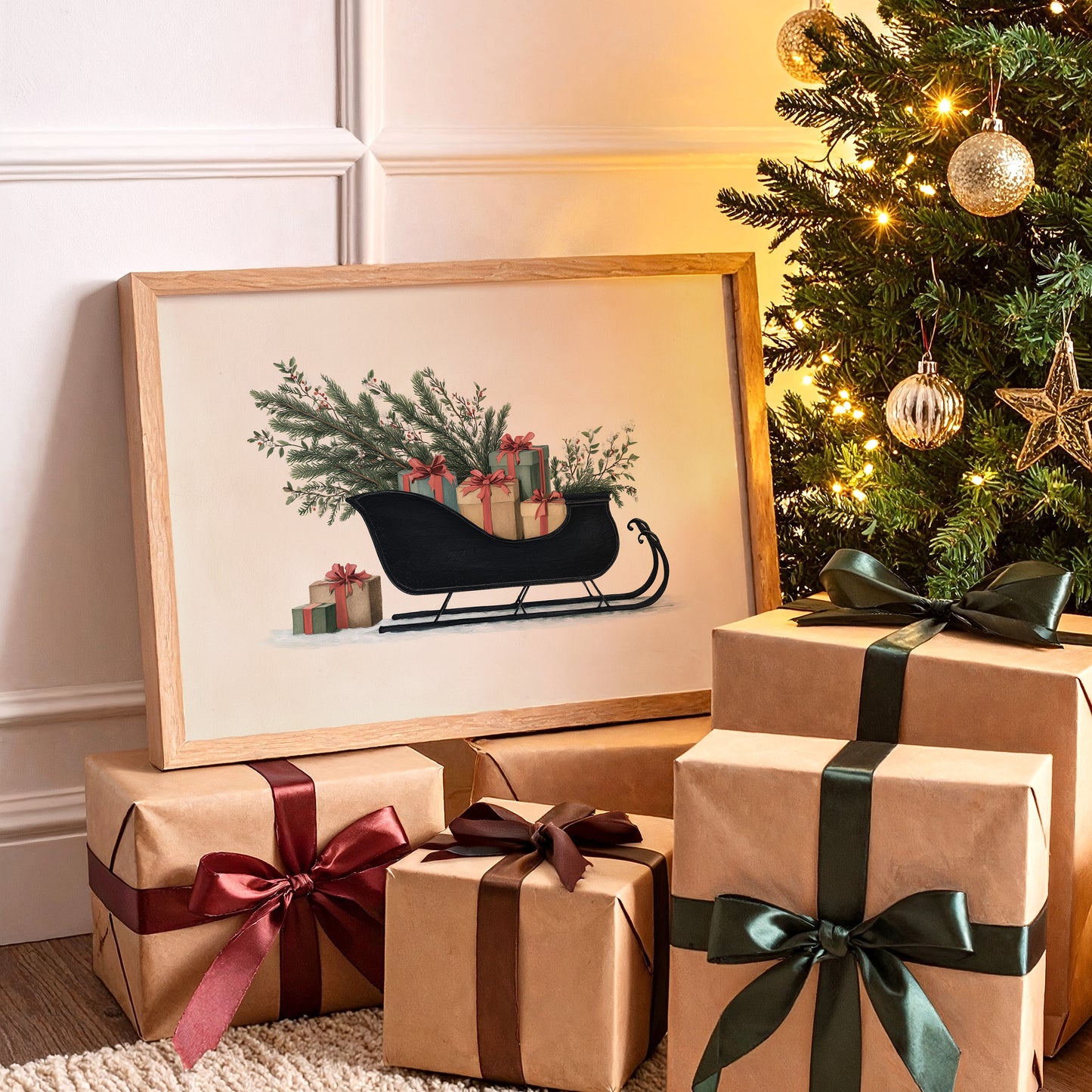 Sleigh Silhouette Carries Winter's Promise