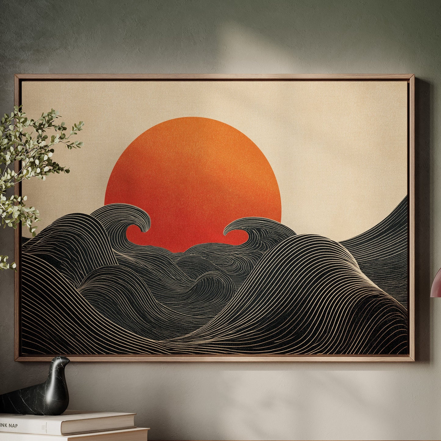 When Waves Embrace the Setting Sun