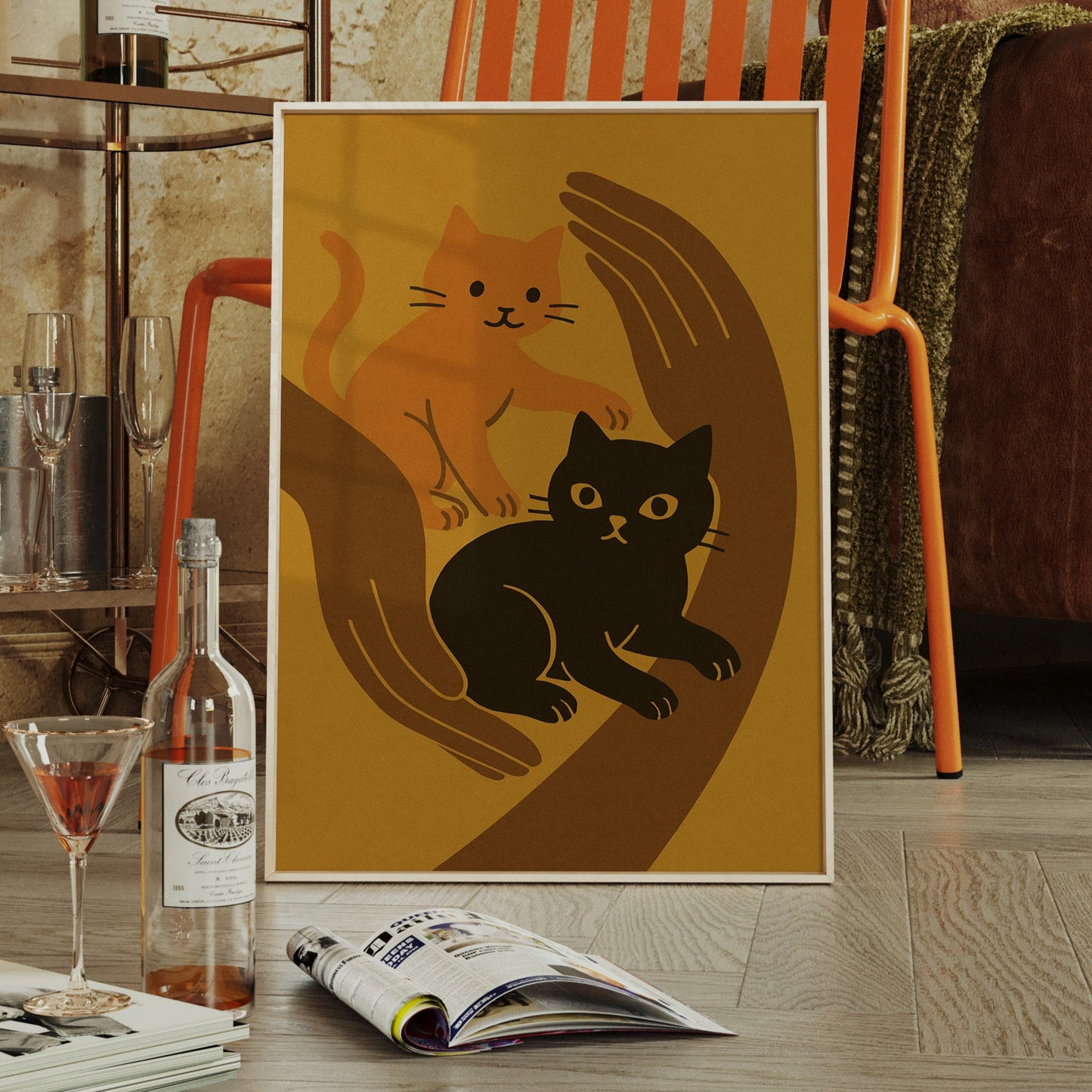 Safe Paws Warm Hearts Cat Print