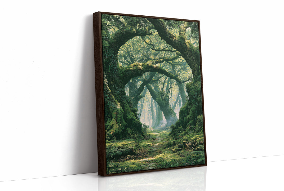 The Mossy Archway — Ancient Forest Path Painting