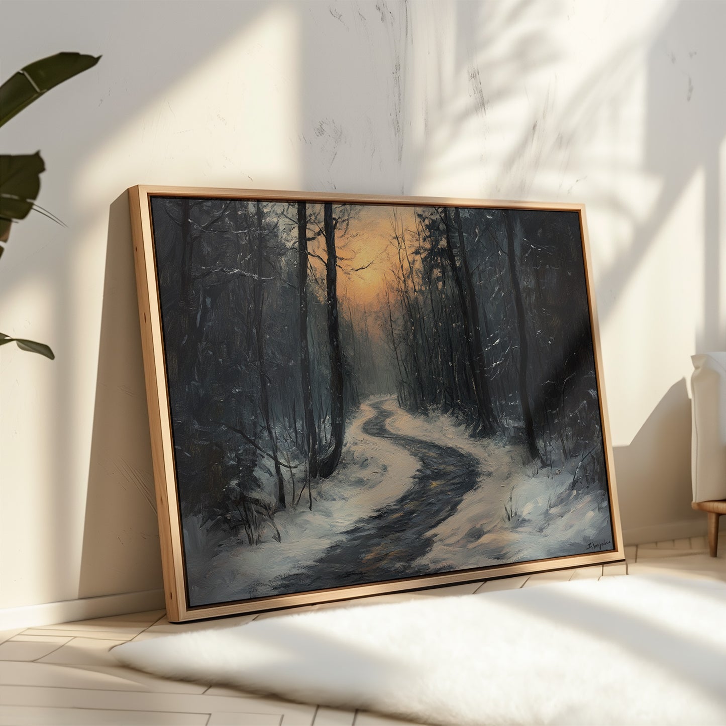 Winter Path Beckons Golden Dawn