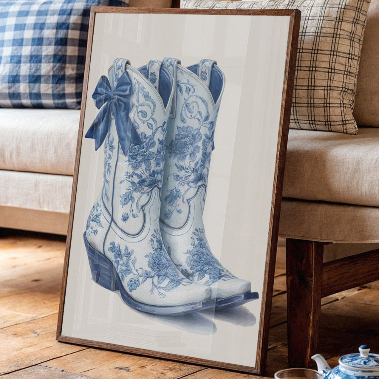 Wildflower Cowgirl Dreams - Blue Western Boots