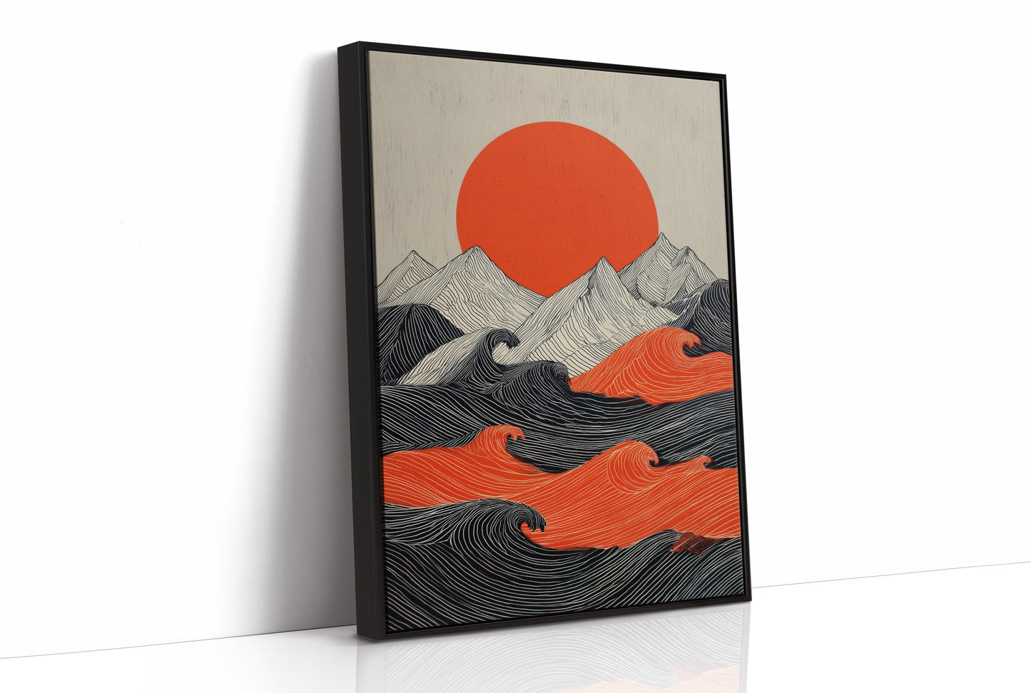 Crimson Sun Over Tidal Lines