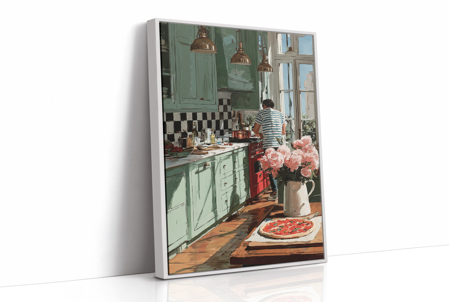 He Cooks, the Peonies Watch