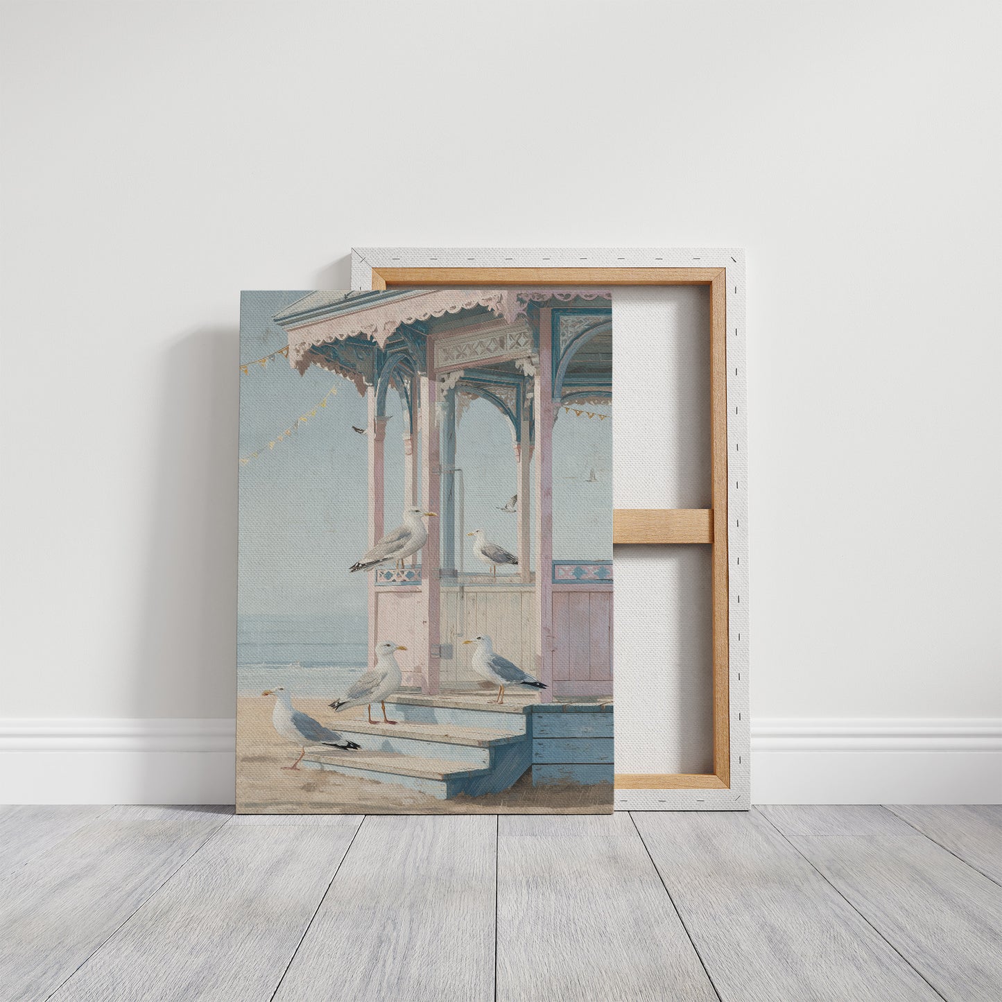 Seagulls Gather At Seaside Pavilion