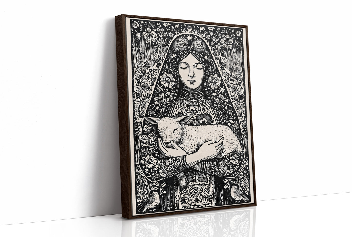 Madonna and Lamb: A Woodcut Devotion