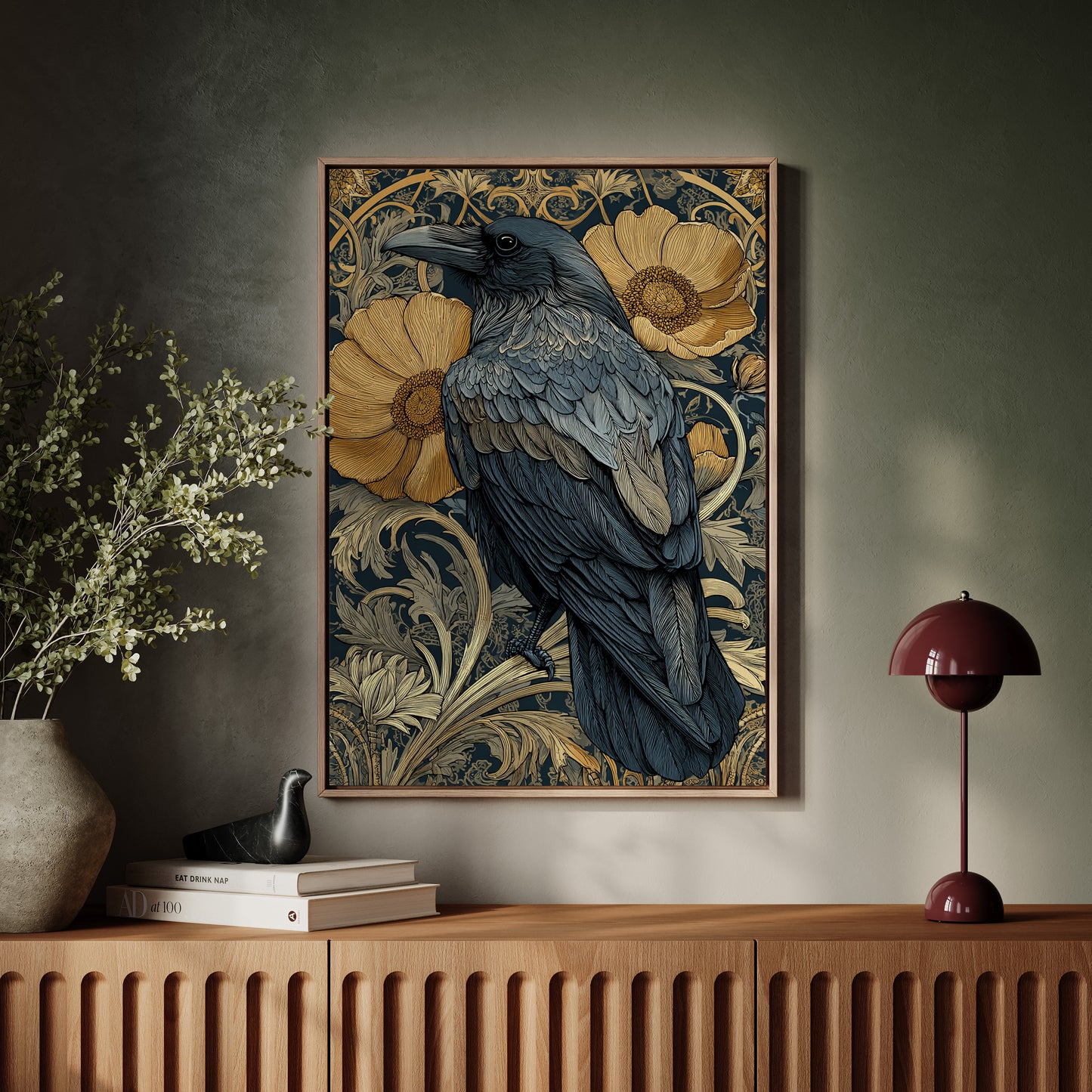 A Raven Among Golden Blooms