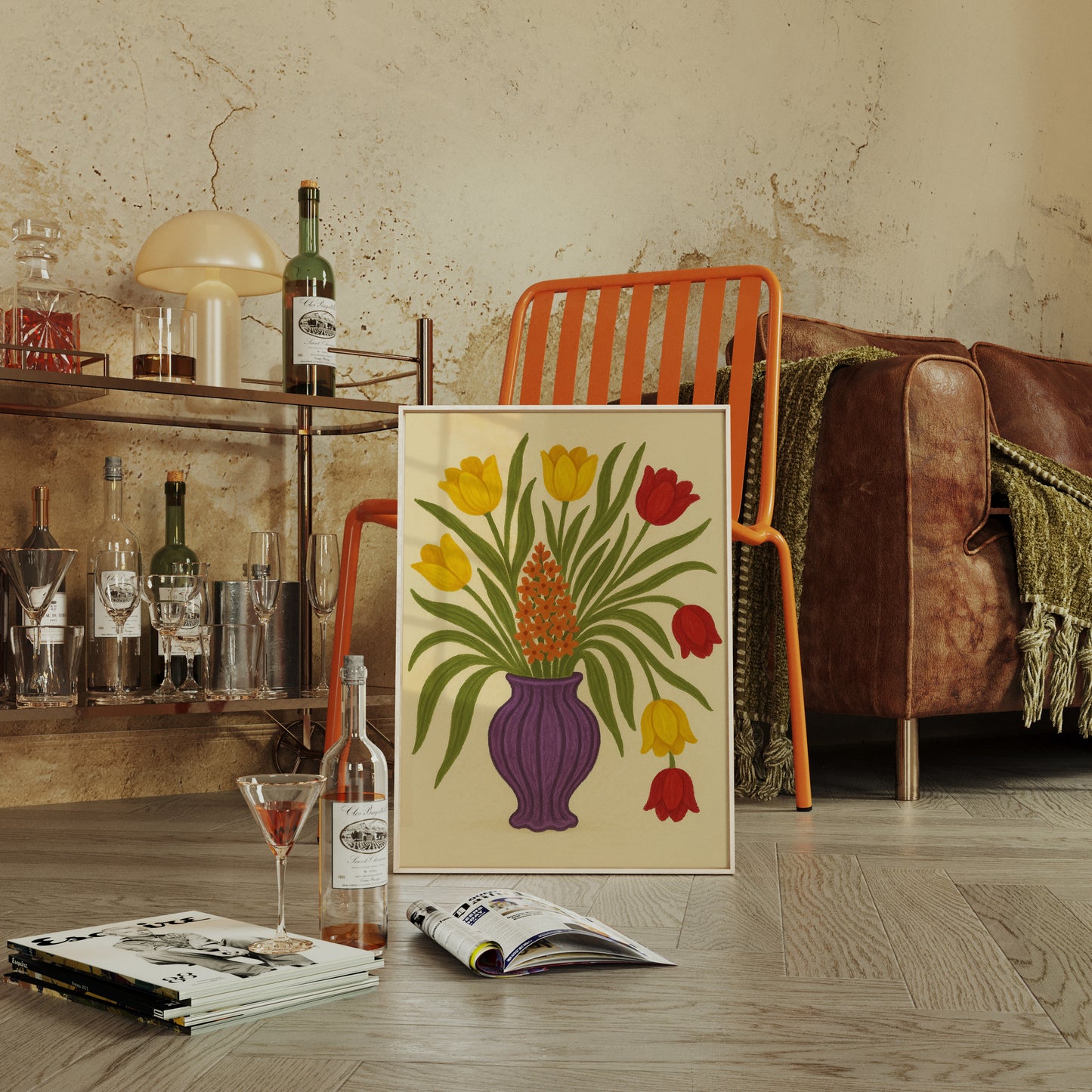 Tulips in a Plum Vase