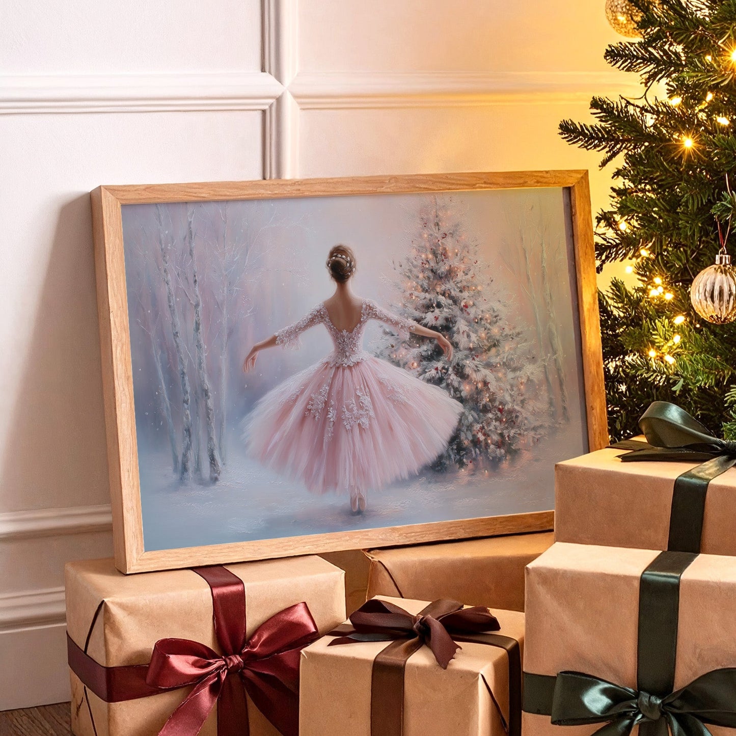 Winter Ballet Beneath Frosted Pines