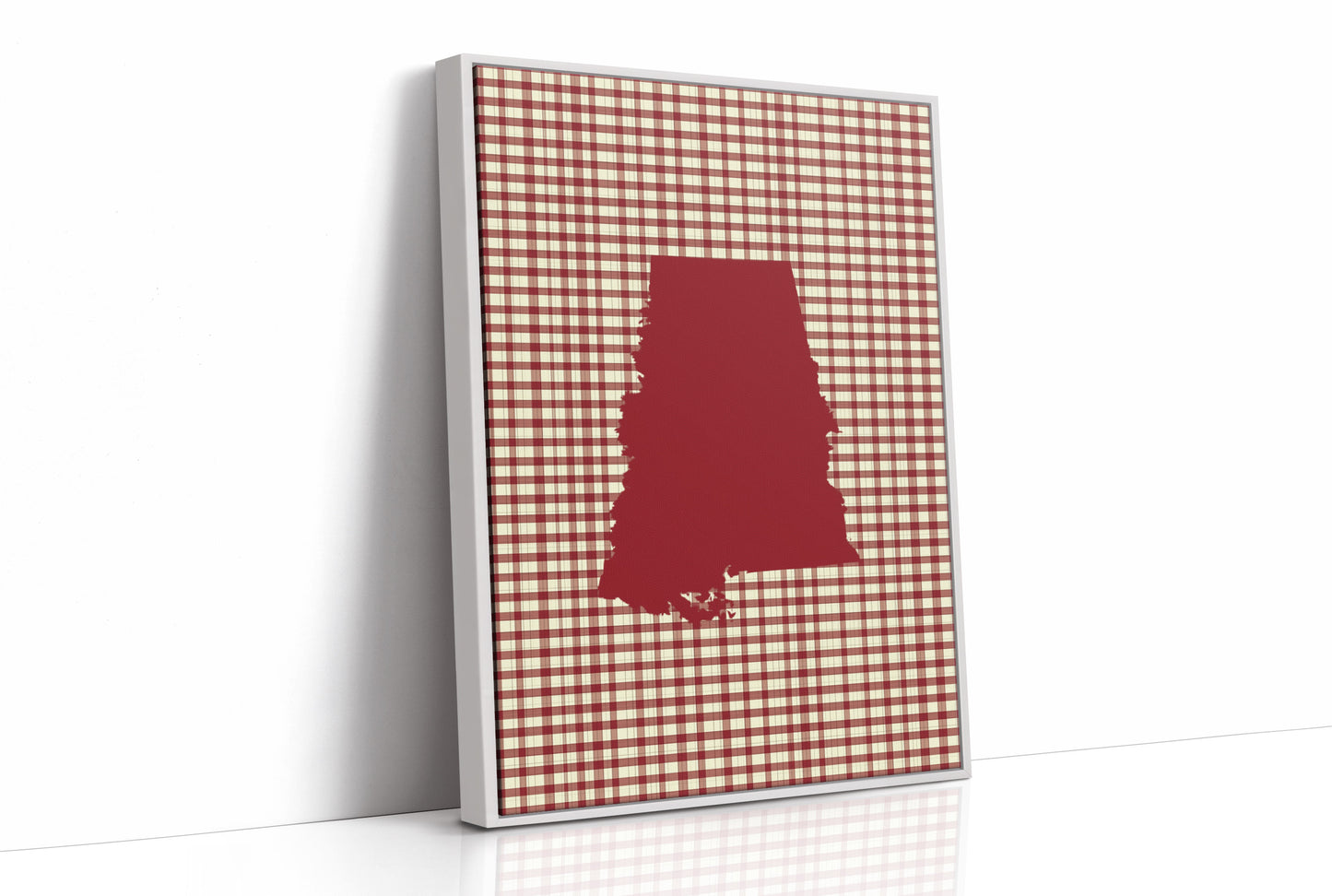 Alabama Crimson State on Gingham