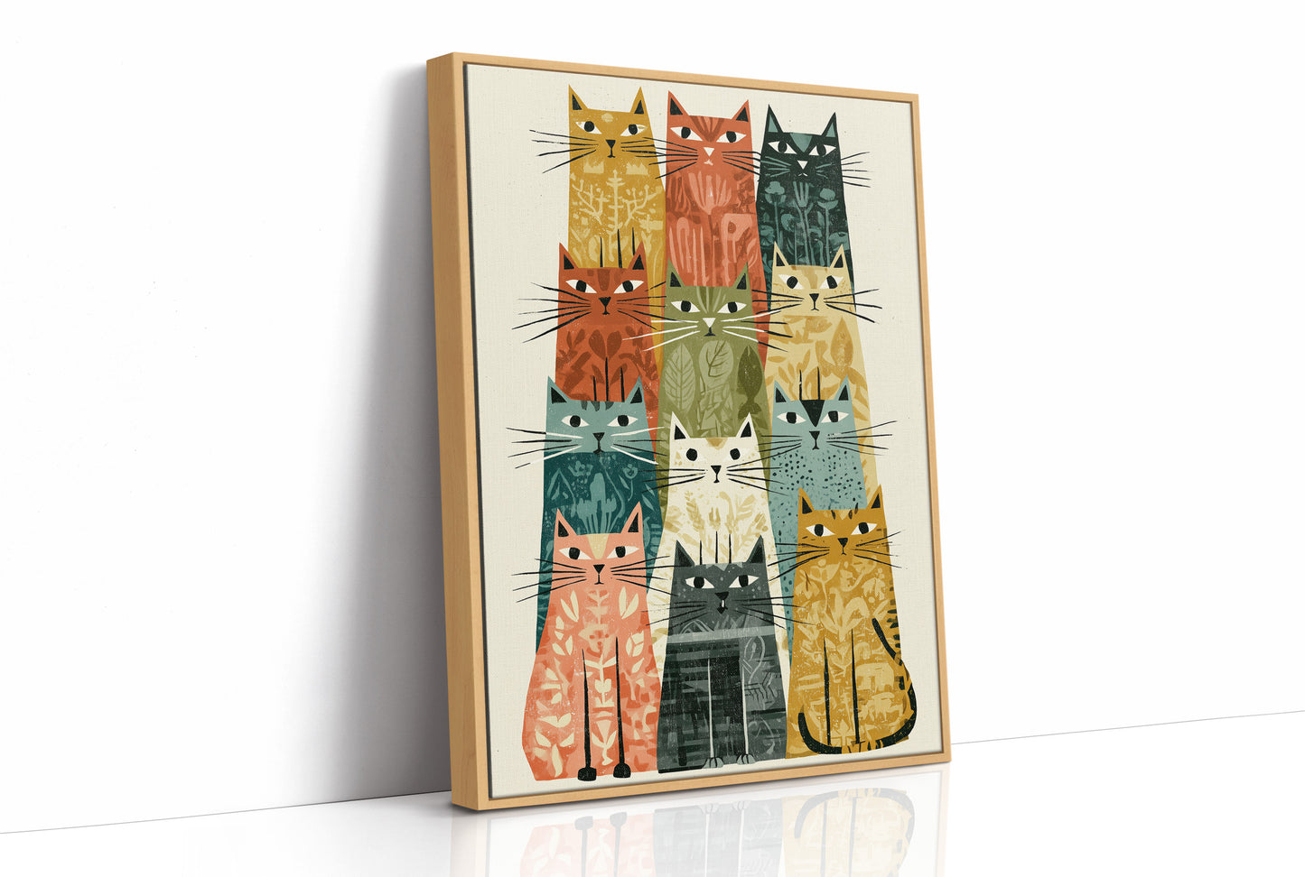 Cat Stack: A Mid-Century Feline Chorus