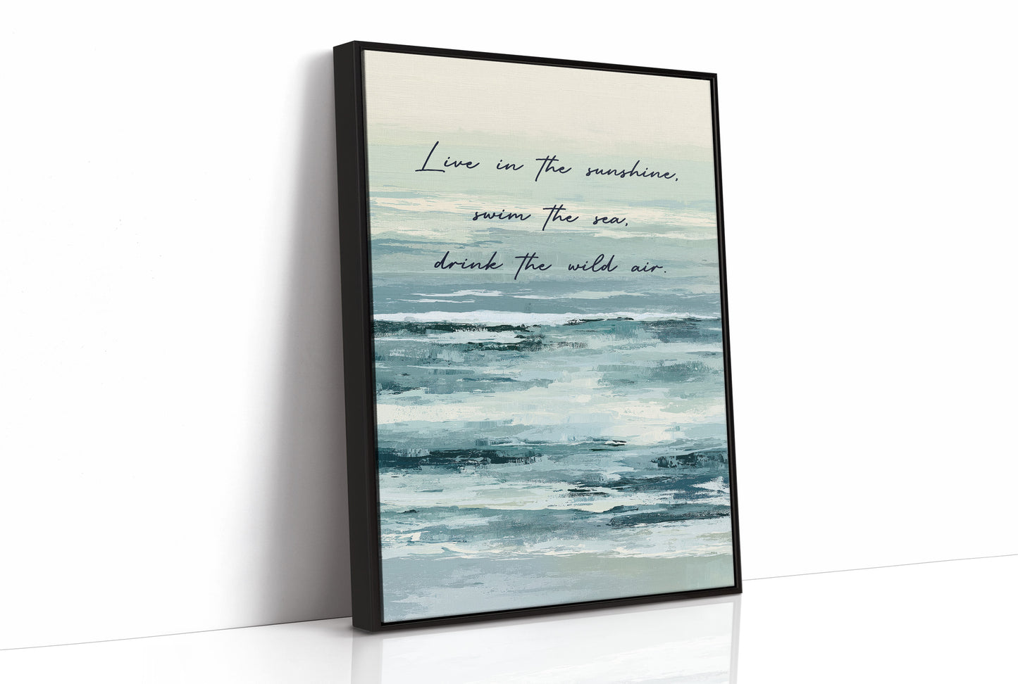 Live in the Sunshine — Seafoam Abstract Quote Print