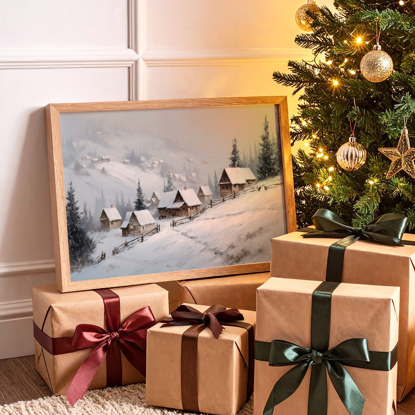 Snow Blankets Our Mountain Village Path