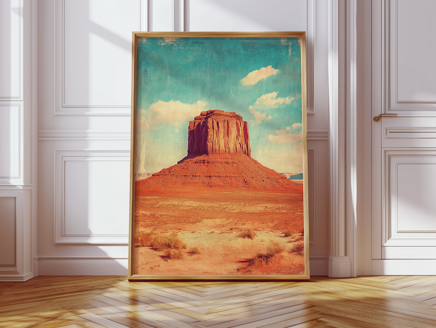 Monument Blaze: Butte Under Western Sky