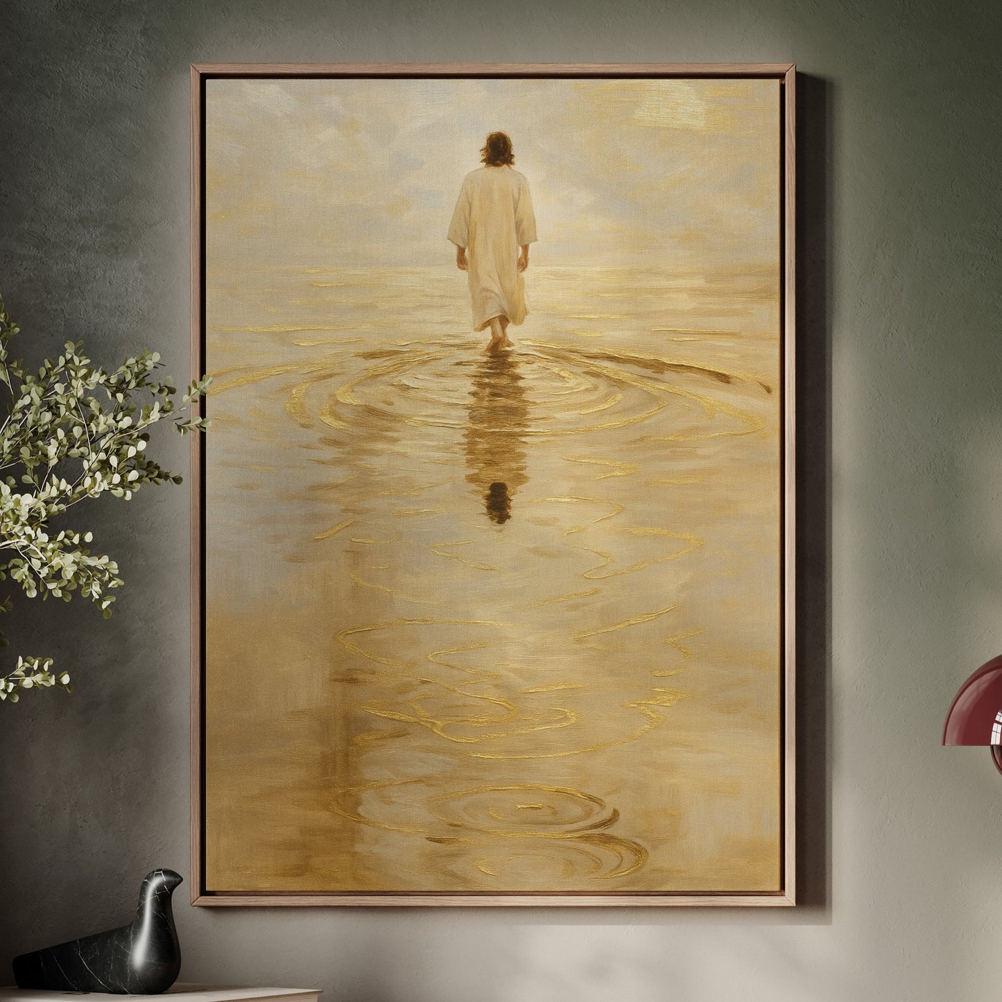 Golden Light Jesus Walking on Water