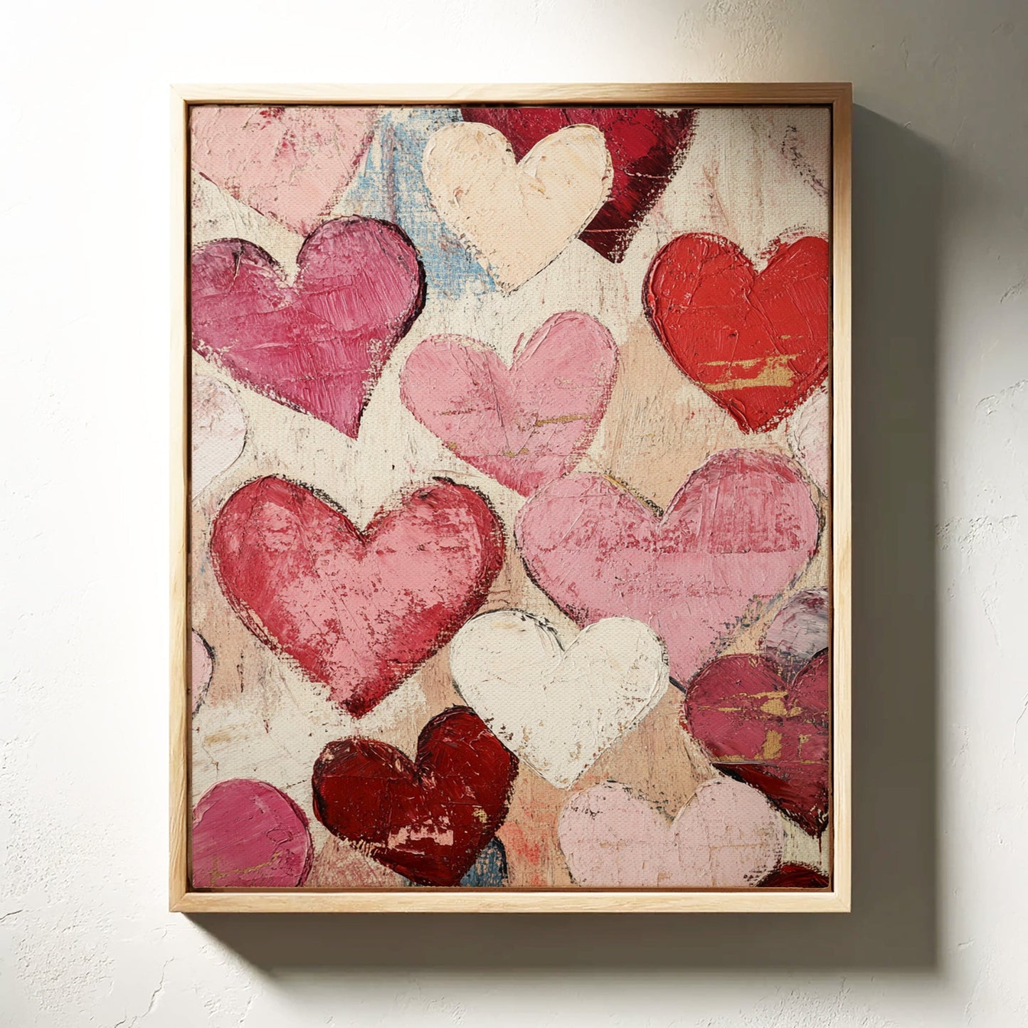 Textured Love – Romantic Heart Wall Art, Abstract Valentine’s Day Decor