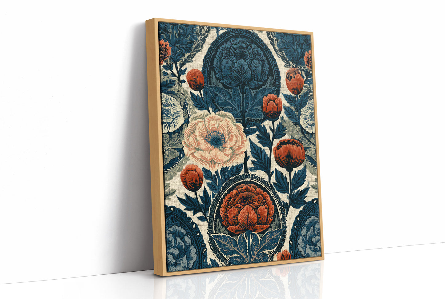 Indigo Garden: A Vintage Floral Tapestry