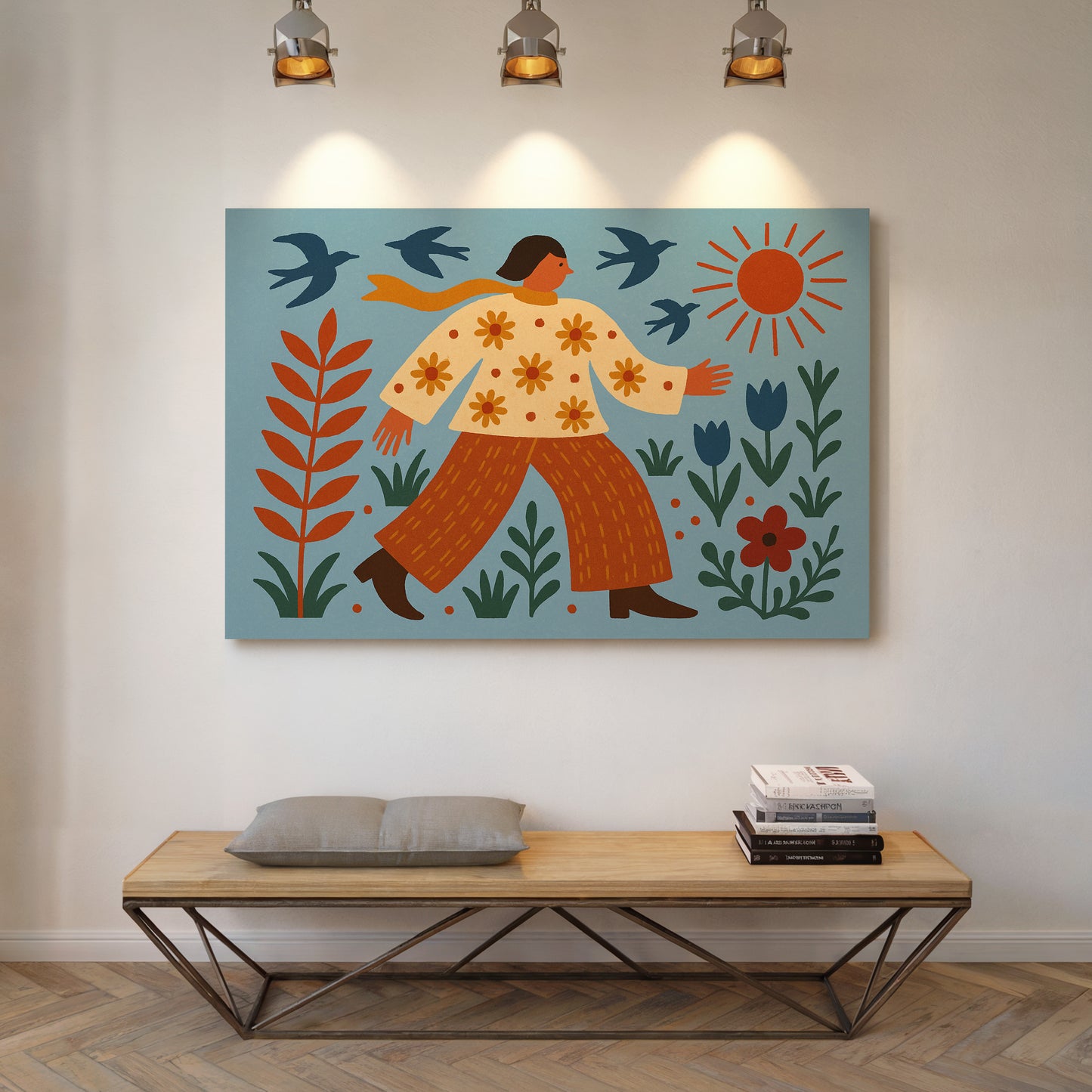 Sunlit Walk Through Wildflowers