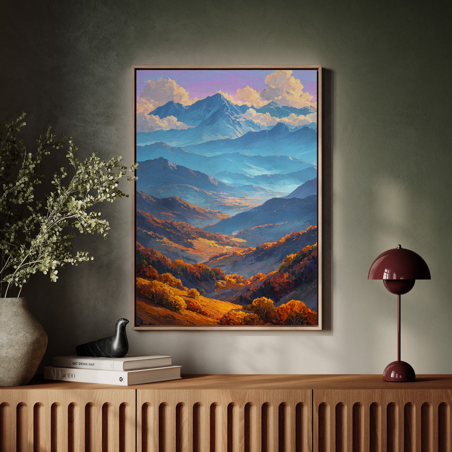Autumn Light Cascades Through Mountains
