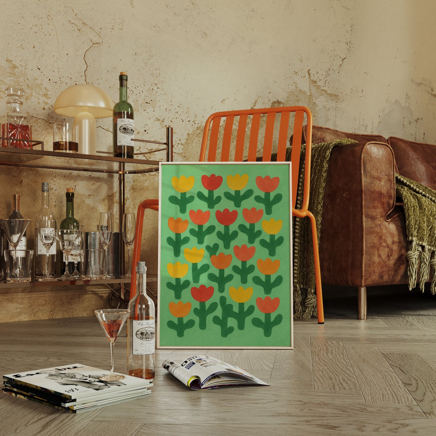 Tulip Parade on Spring Green