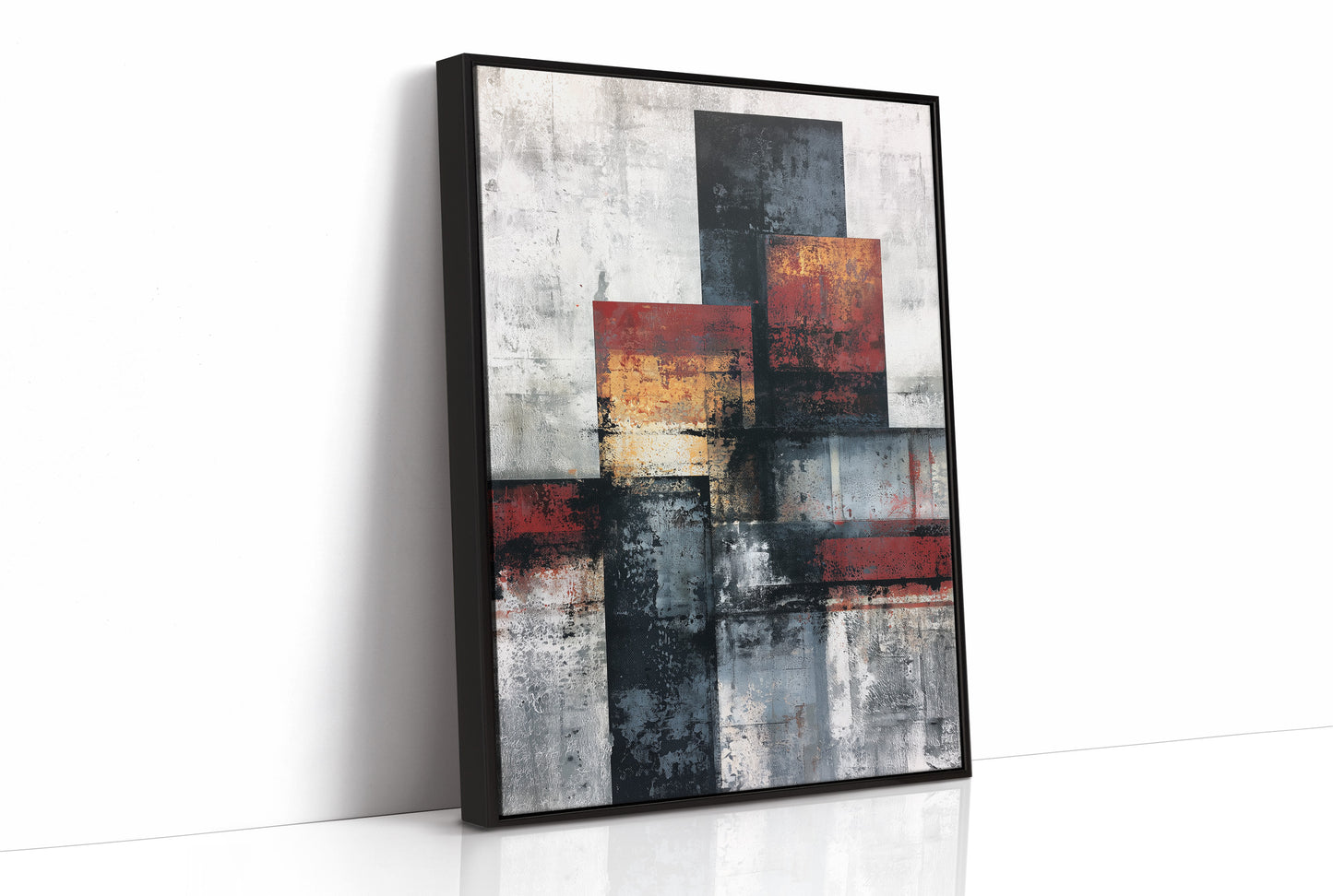 Rust and Concrete — Industrial Color Block Abstract
