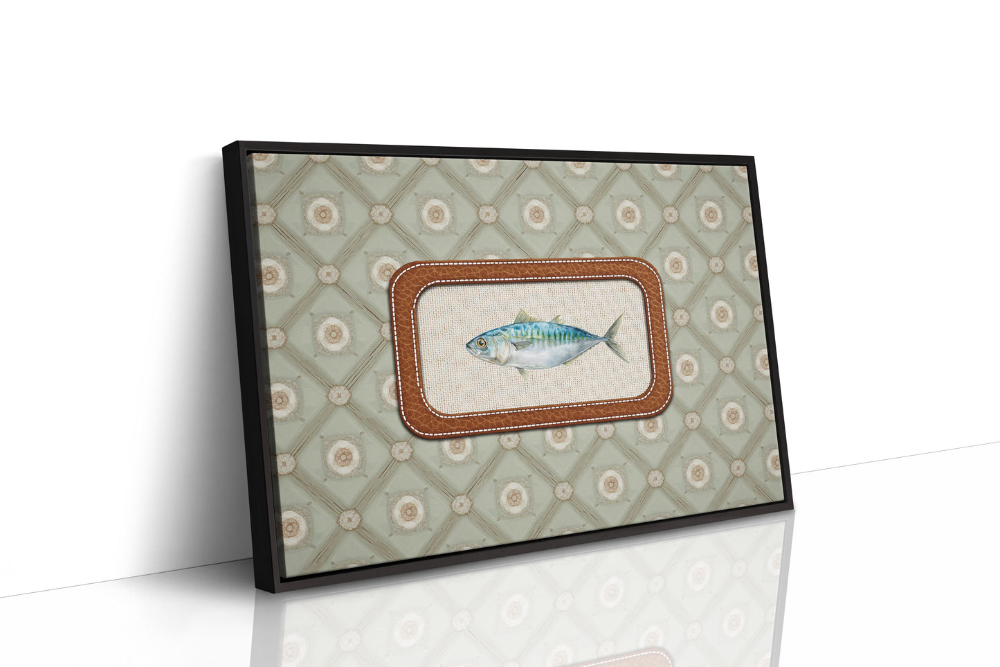 Coastal Memory In Leather Frame