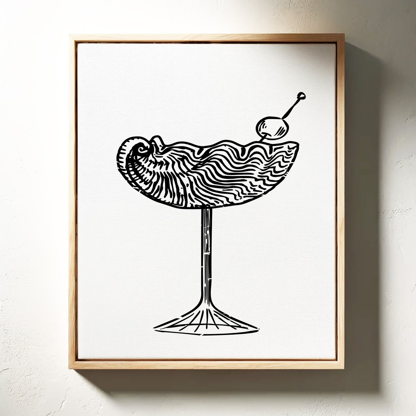 Midnight Martini Draws Wave Lines