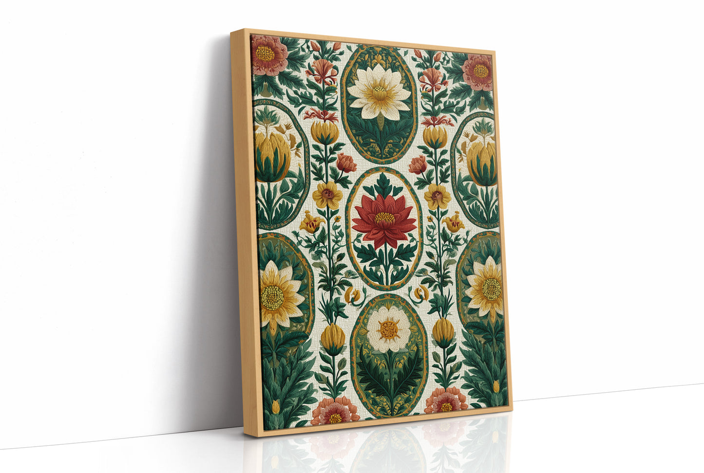 Cameo Blooms on Linen Field