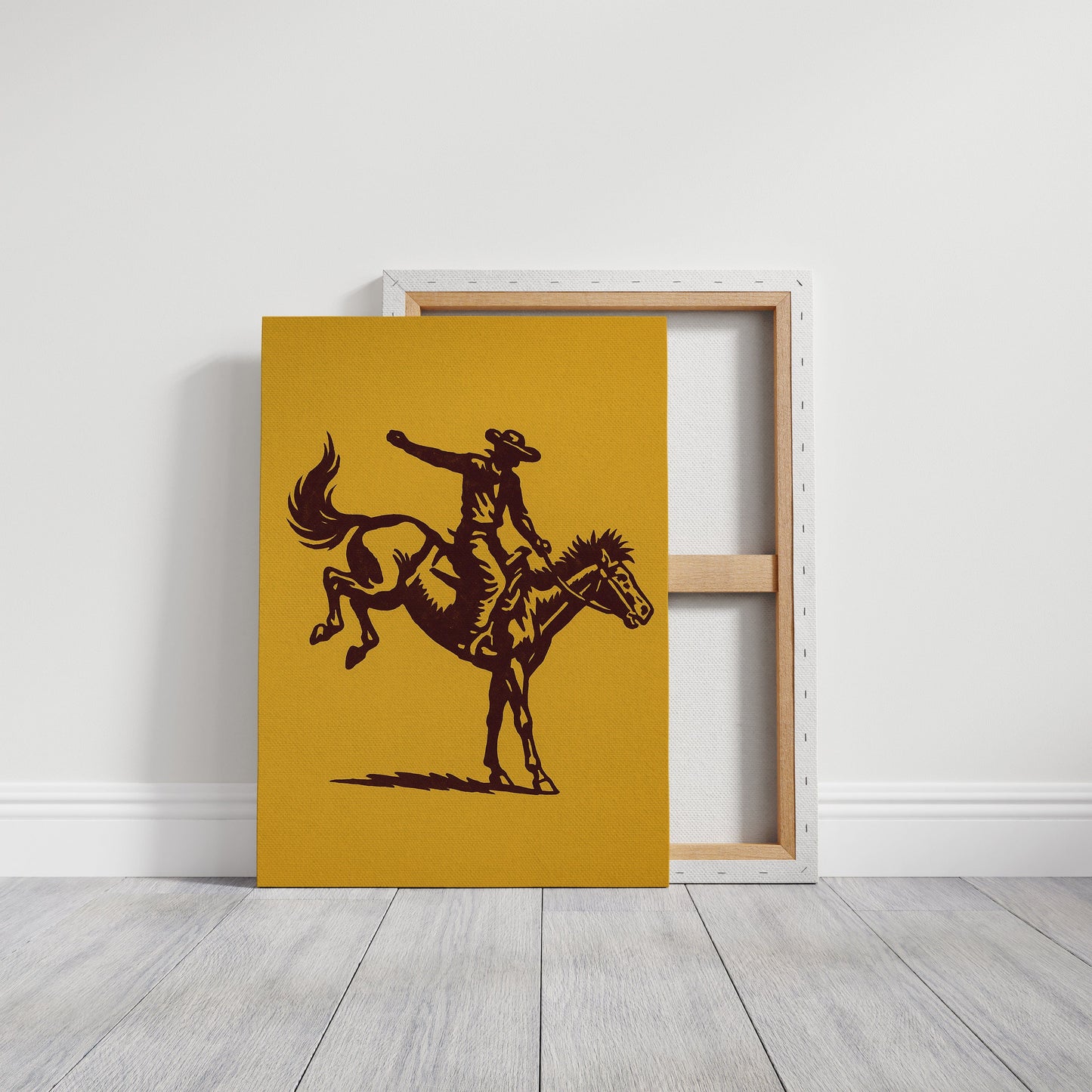 Vintage Rodeo Cowboy Silhouette Print