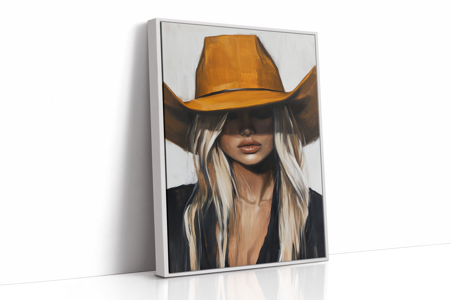 Mysterious Cowgirl Portrait – Western Fashion Wall Art