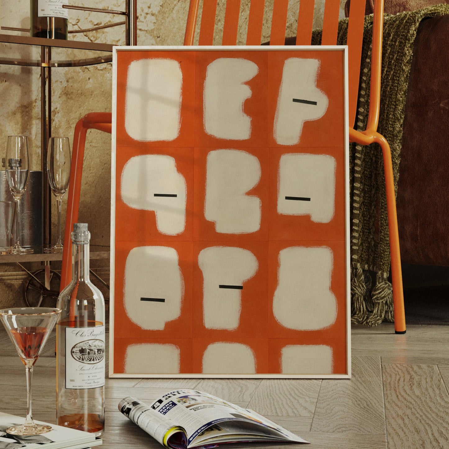 Minimal Shapes on Burnt Orange Grid