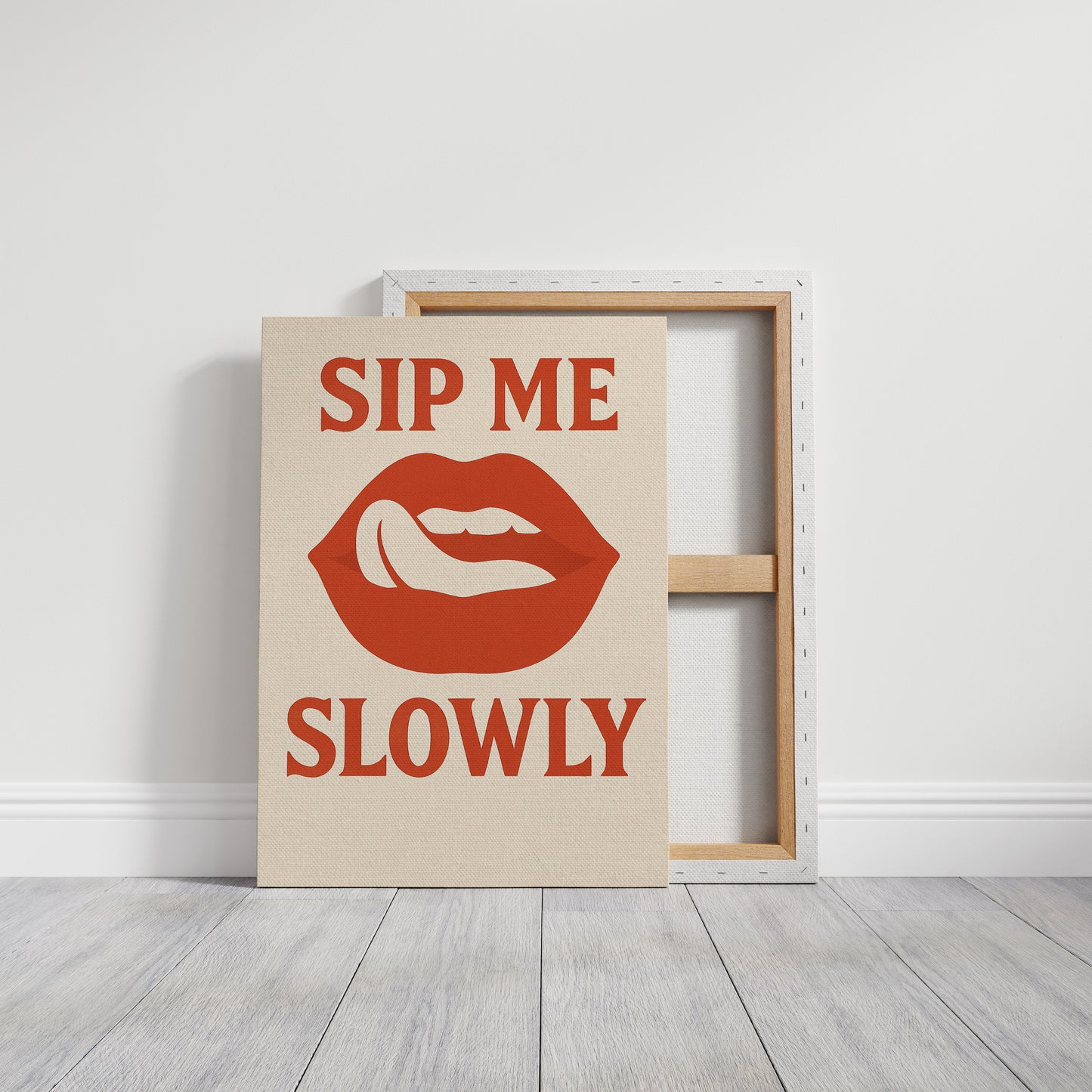 Sip Me Slowly Retro Lips Print
