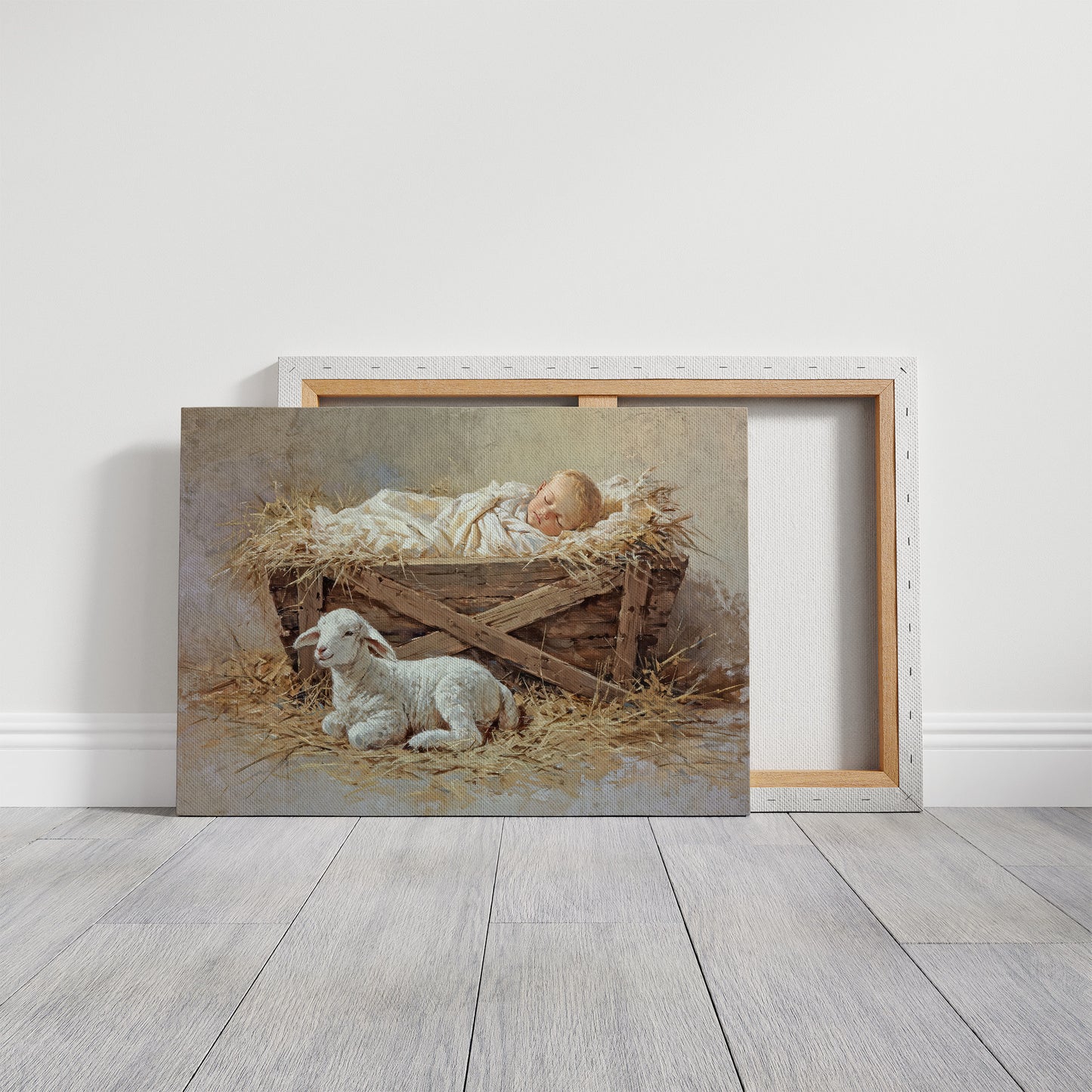 Gentle Lamb Guards Winter's Peace