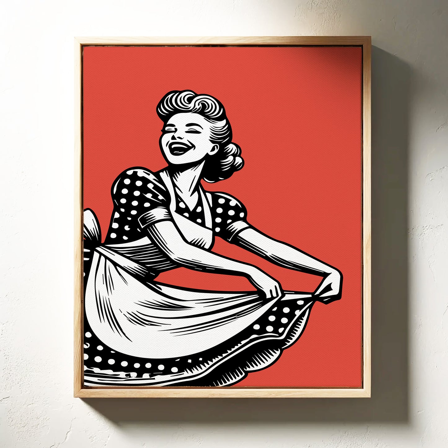 Polka Dots Dance Through Ruby Skies