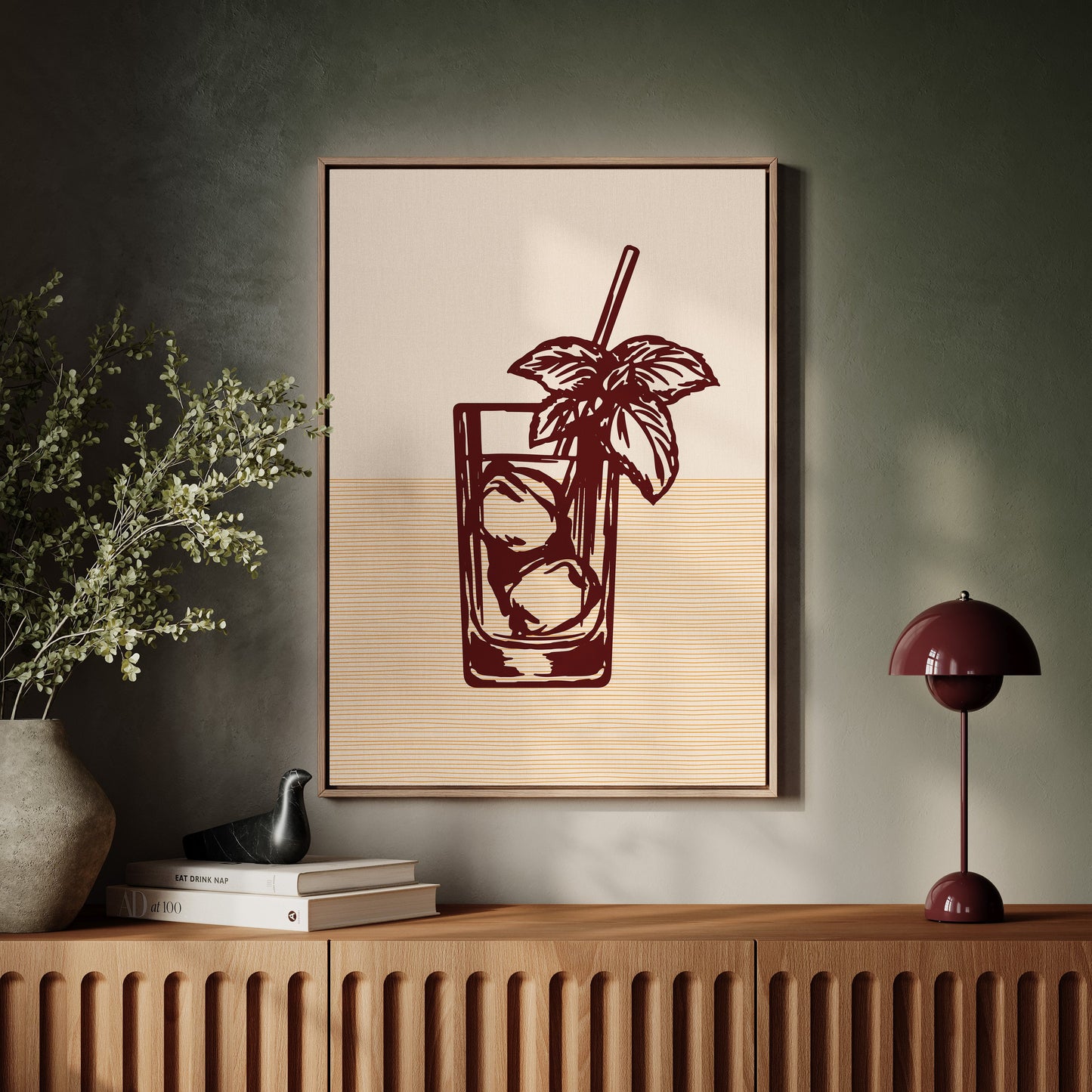 Mint Leaves Sway Above Ice