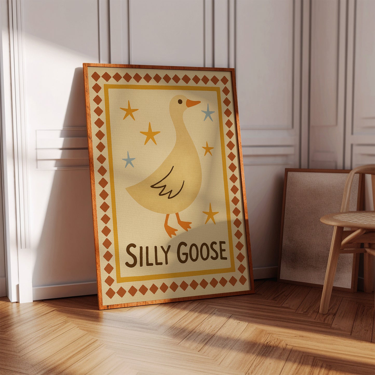 Silly Goose Folk Art Print
