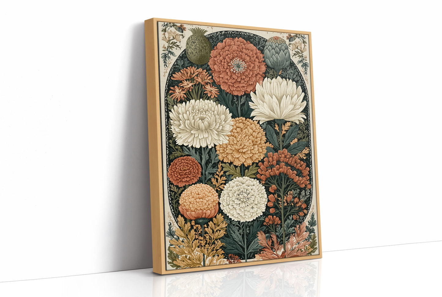 Chrysanthemum and Marigold Botanical Plate