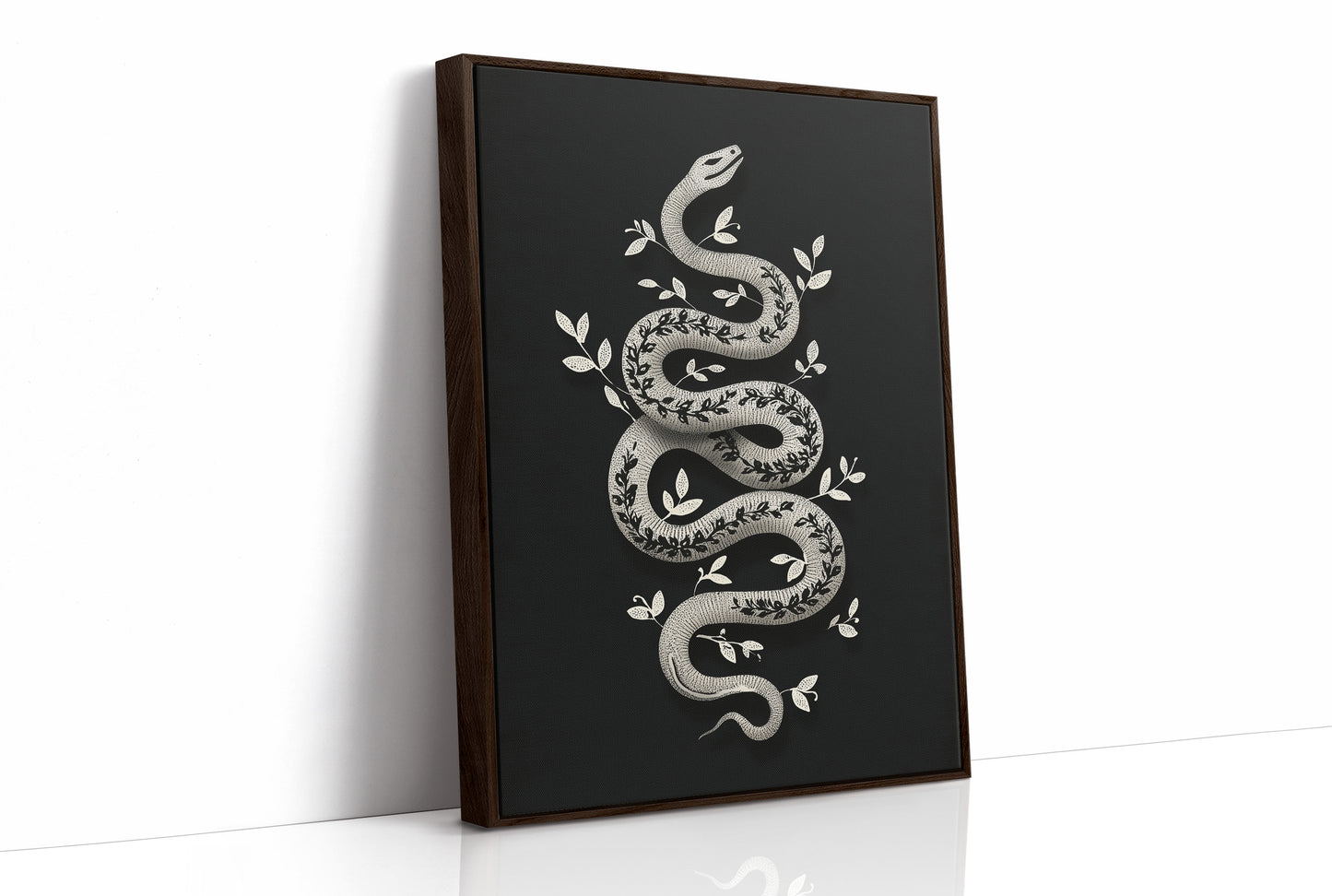 Serpent Adorned With Silver Leaves
