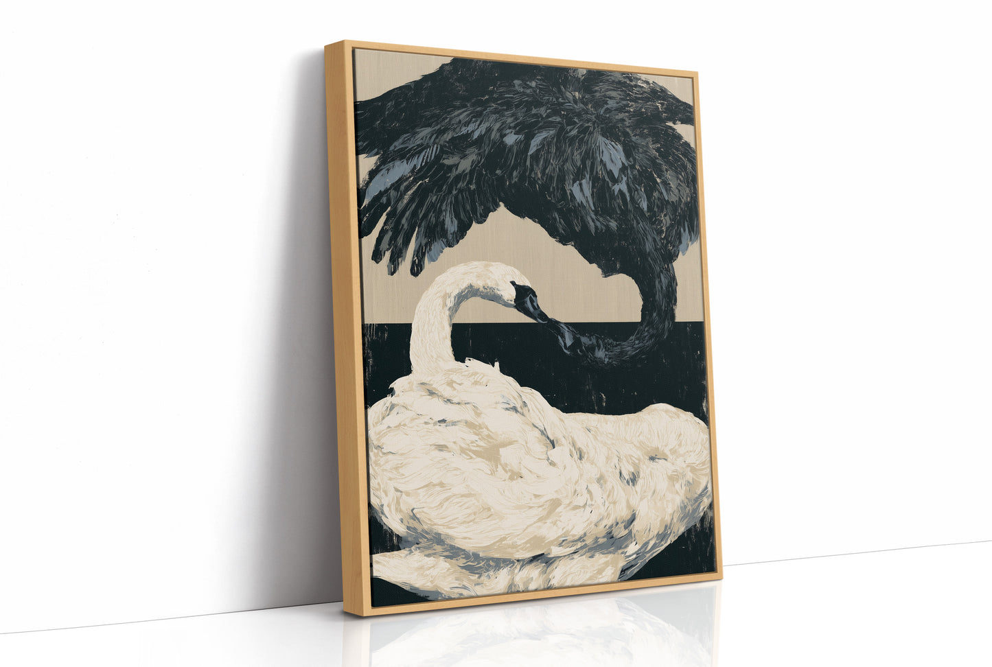 Black-Necked Swan on the Waterline
