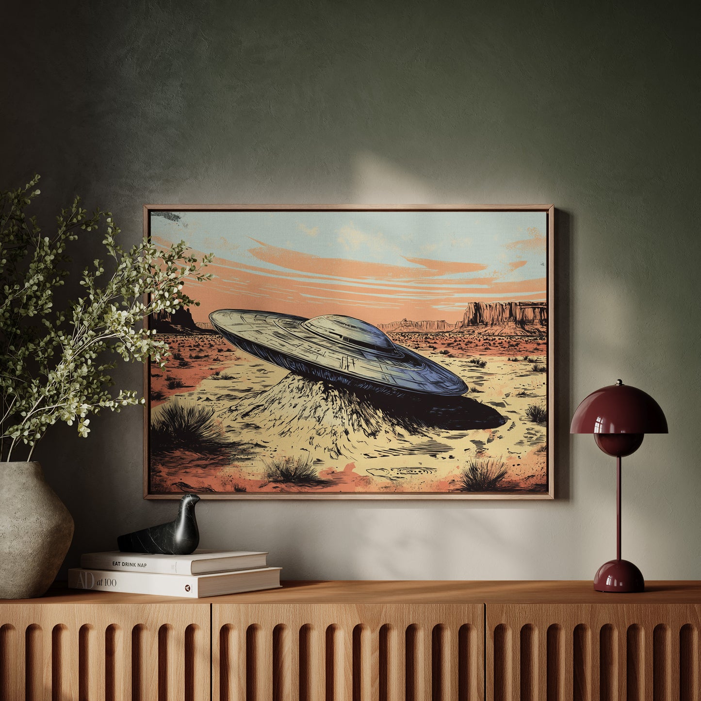 Gallery image 2 for Desert Landing: UFO Shadows and Distant Skies