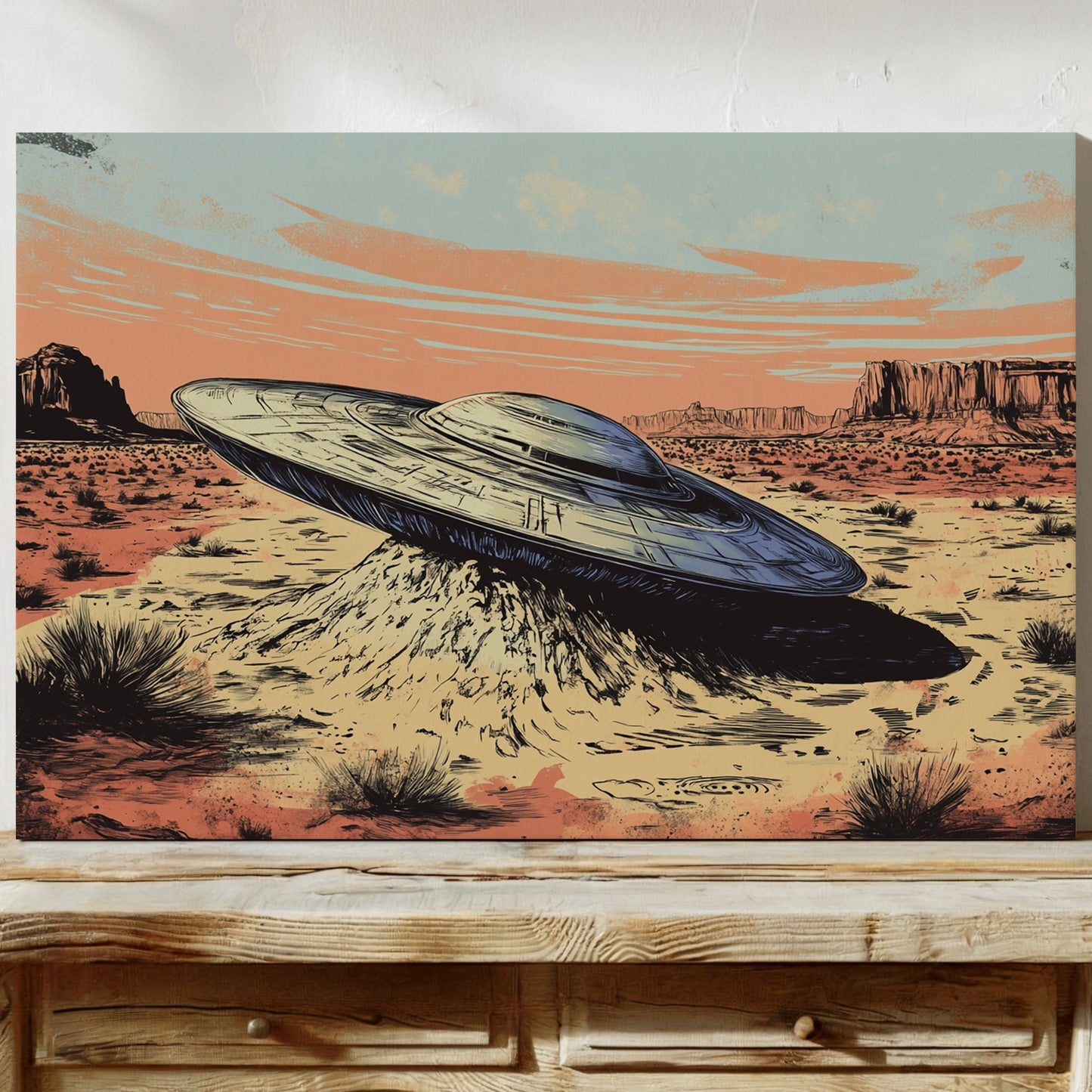 Gallery image 5 for Desert Landing: UFO Shadows and Distant Skies