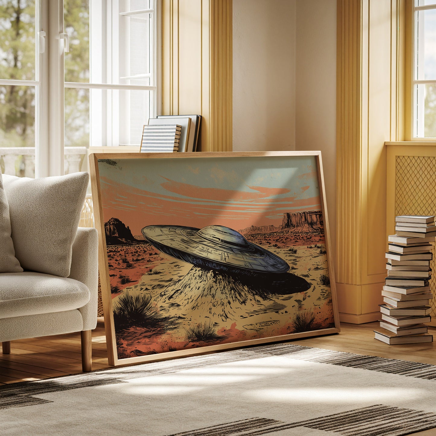 Gallery image 9 for Desert Landing: UFO Shadows and Distant Skies