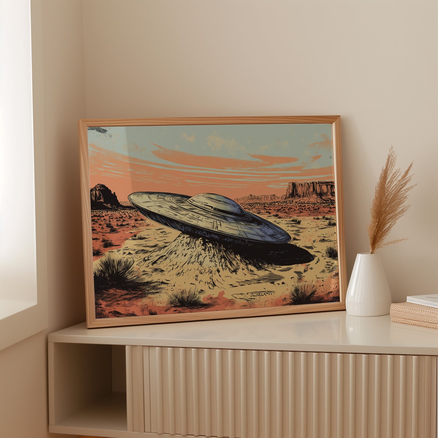 Gallery image 12 for Desert Landing: UFO Shadows and Distant Skies