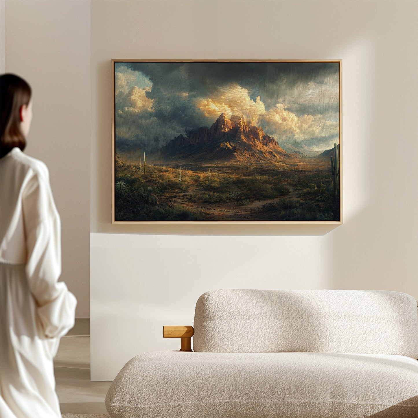 Gallery image 8 for Stormy Desert Mountain Canvas – Moody Western Landscape Wall Art