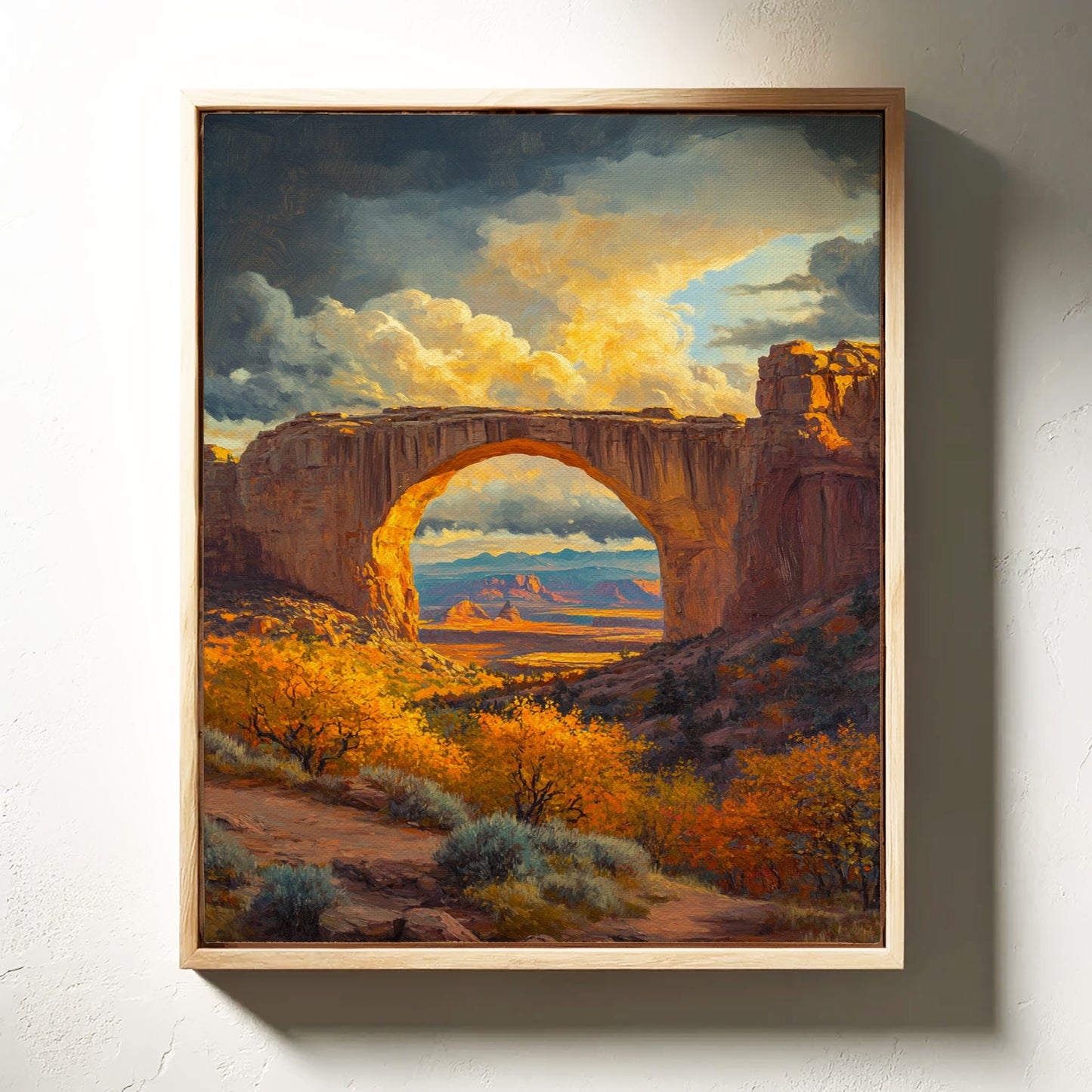 Gallery image 1 for Southwest Arch Canyon Canvas – Autumn Desert Landscape Wall Art