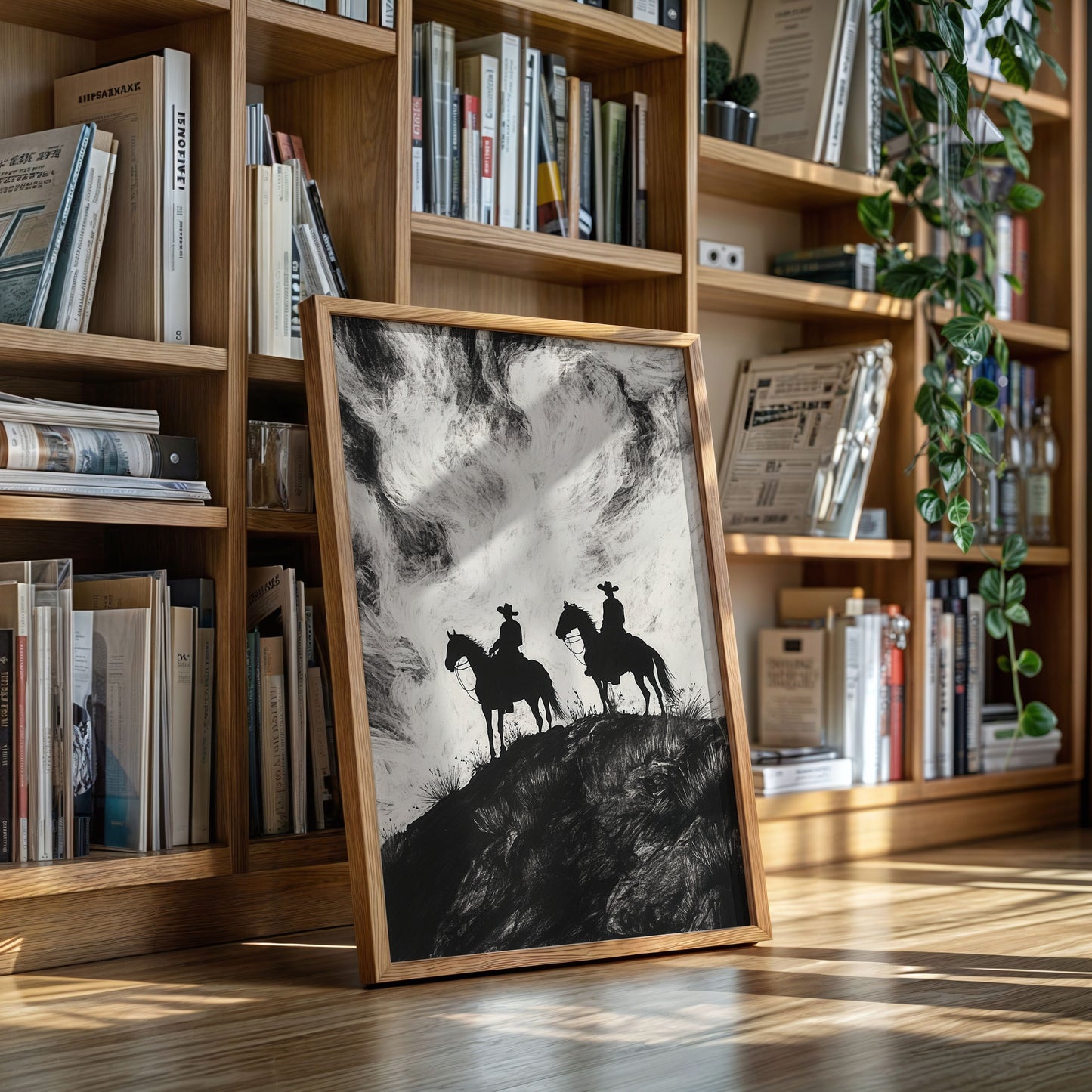 Gallery image 9 for Cowboy Ridge Silhouette Print – Western Horseback Wall Art