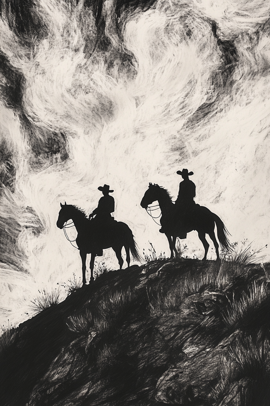 Gallery image 14 for Cowboy Ridge Silhouette Print – Western Horseback Wall Art