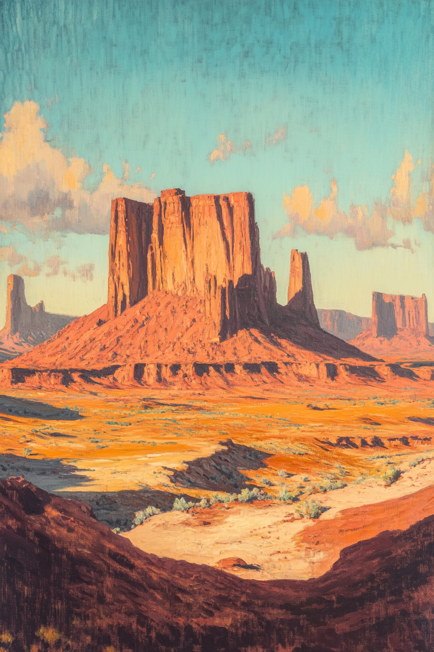 Gallery image 3 for Monument Valley Buttes Canvas – Western Desert Wall Art