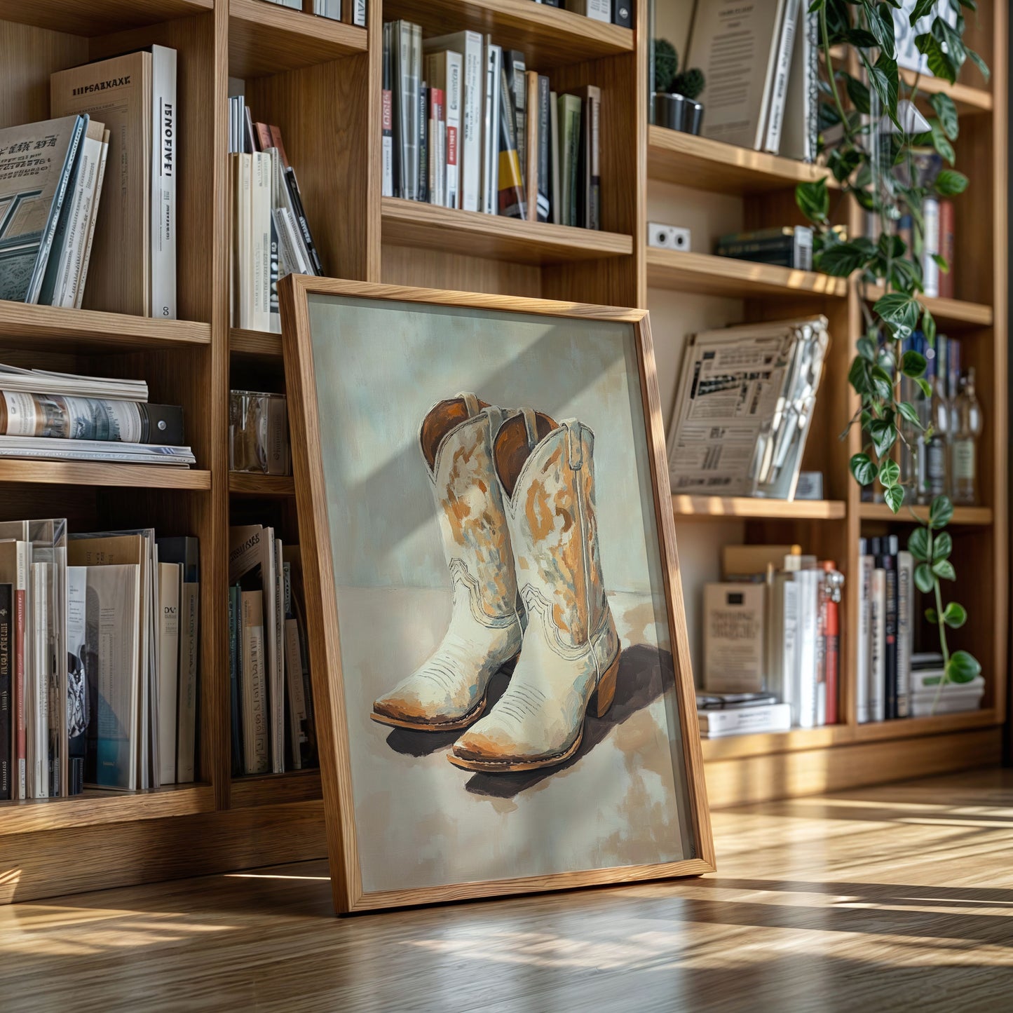 Gallery image 7 for Vintage Cowgirl Boots Canvas – Western Boot Wall Art