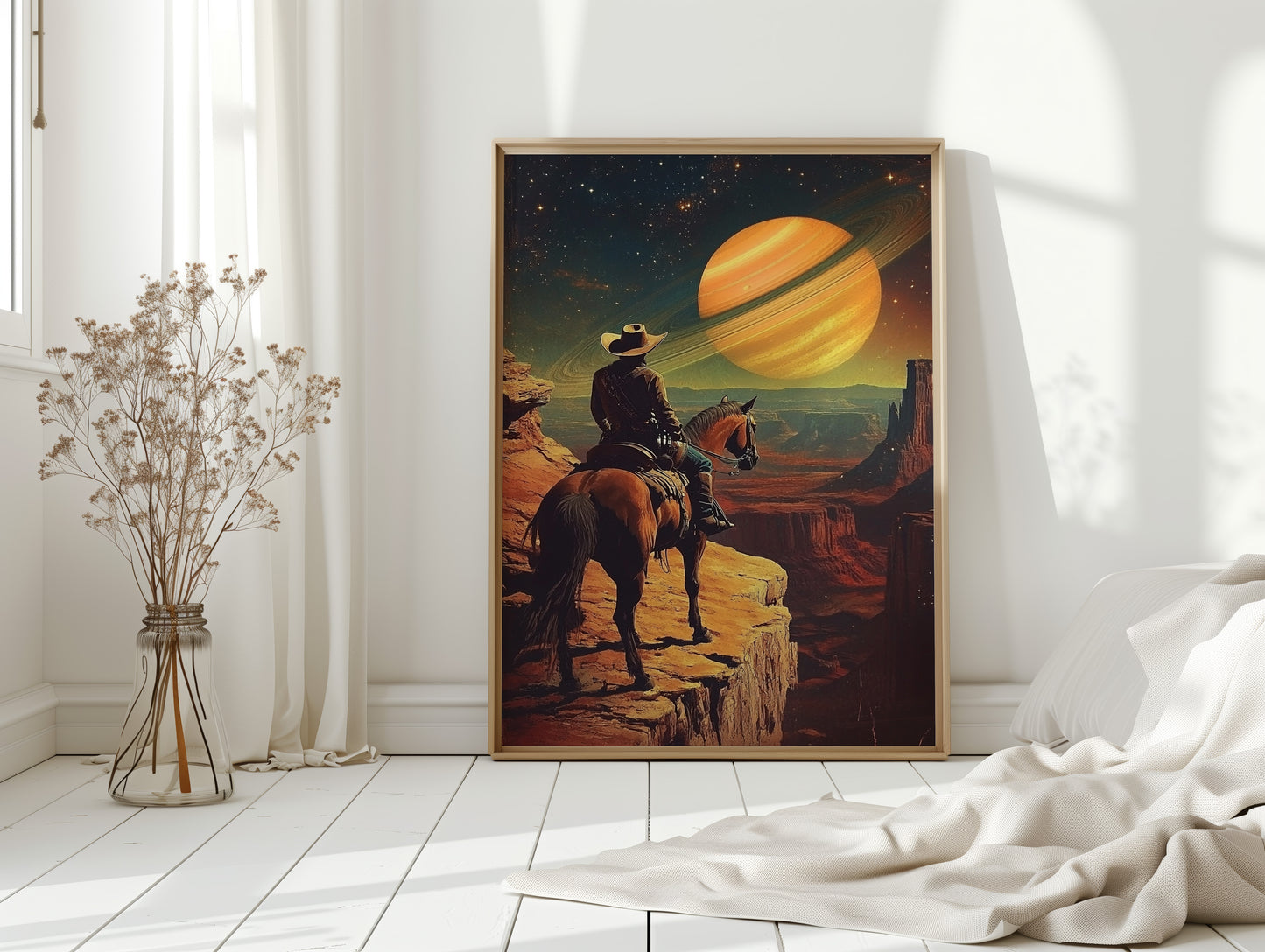 Gallery image 9 for Cosmic Cowboy Canvas – Western Sci-Fi Wall Art